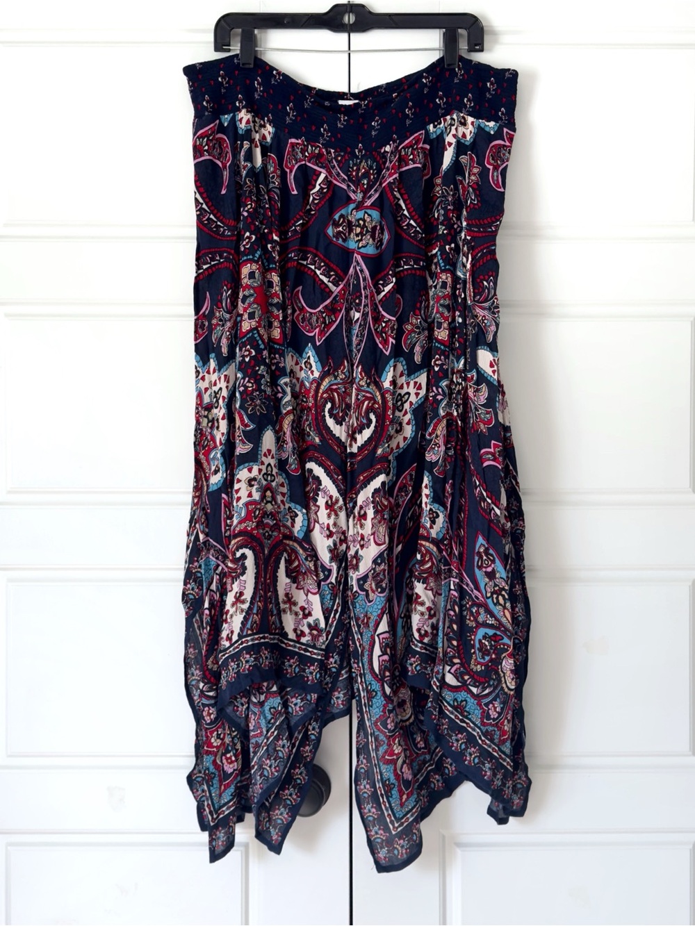 Bila Boho Artsy Maxi Skirt XXL Indie Festival Hippie Colorful Asymmetric Paisley
